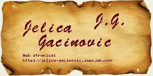Jelica Gaćinović vizit kartica